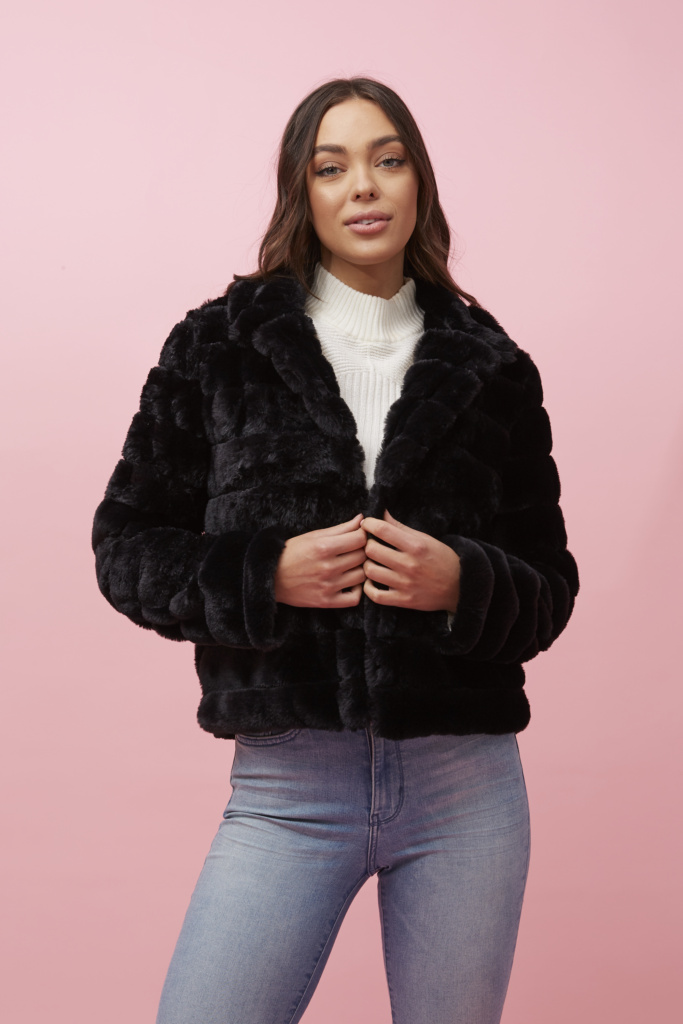 California Embroidery Hooded Faux Fur Jacket ZJ14103C28 $$12.75Each